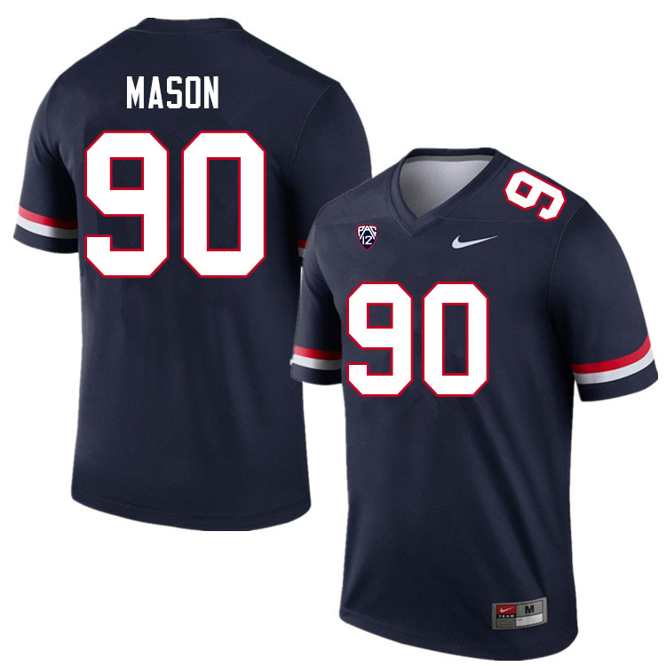 Men #90 Trevon Mason Arizona Wildcats College Football Jerseys Sale-Navy